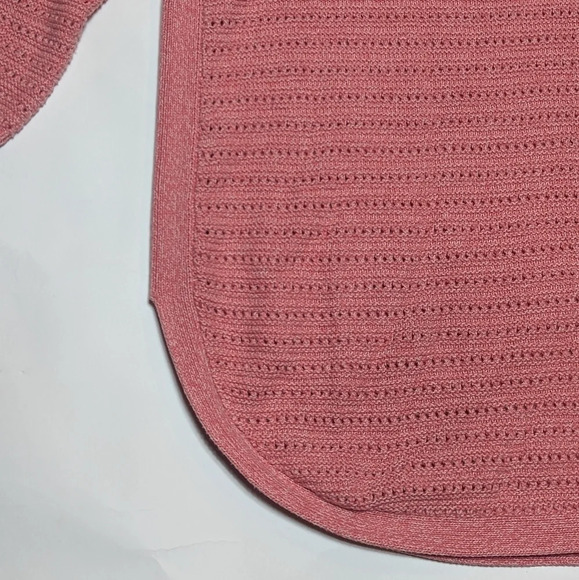 Reitmans The Classic 100% Cotton Coral Knit 3/4 Sleeve Sweater Top Woman  Small - Picture 3 of 9